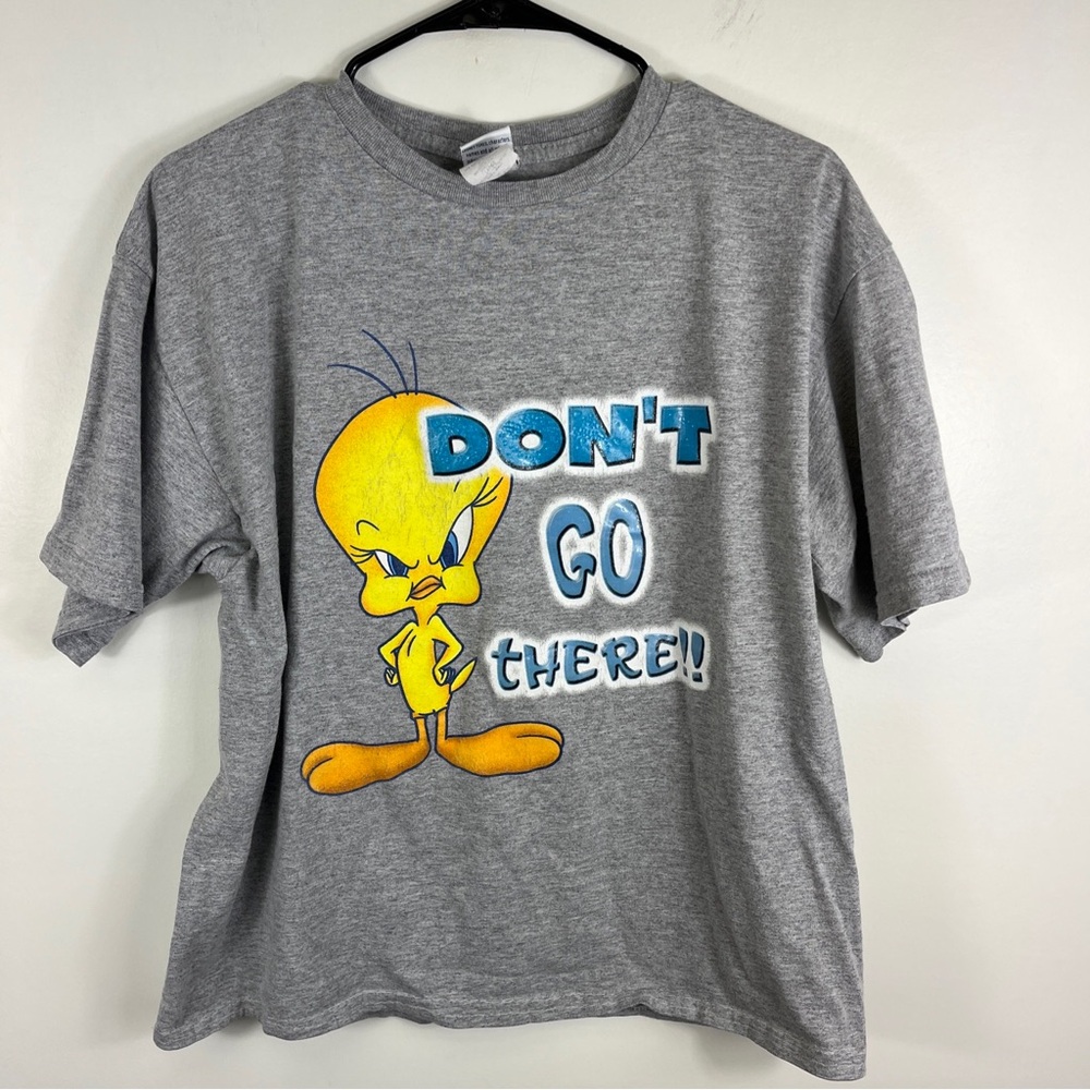 Vintage Y2k Warner Bros Loony Tunes Tweety Bird Don’t Go There TShirt Fits M